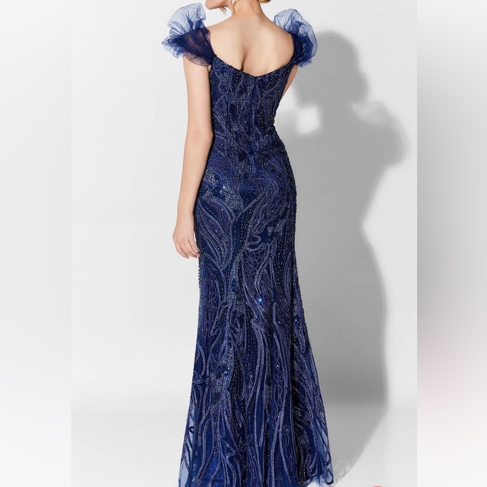 Ivonne D Navy Blue Evening Gown - Picture 2 of 7